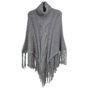Italian Alpaca Wool Fringe Poncho